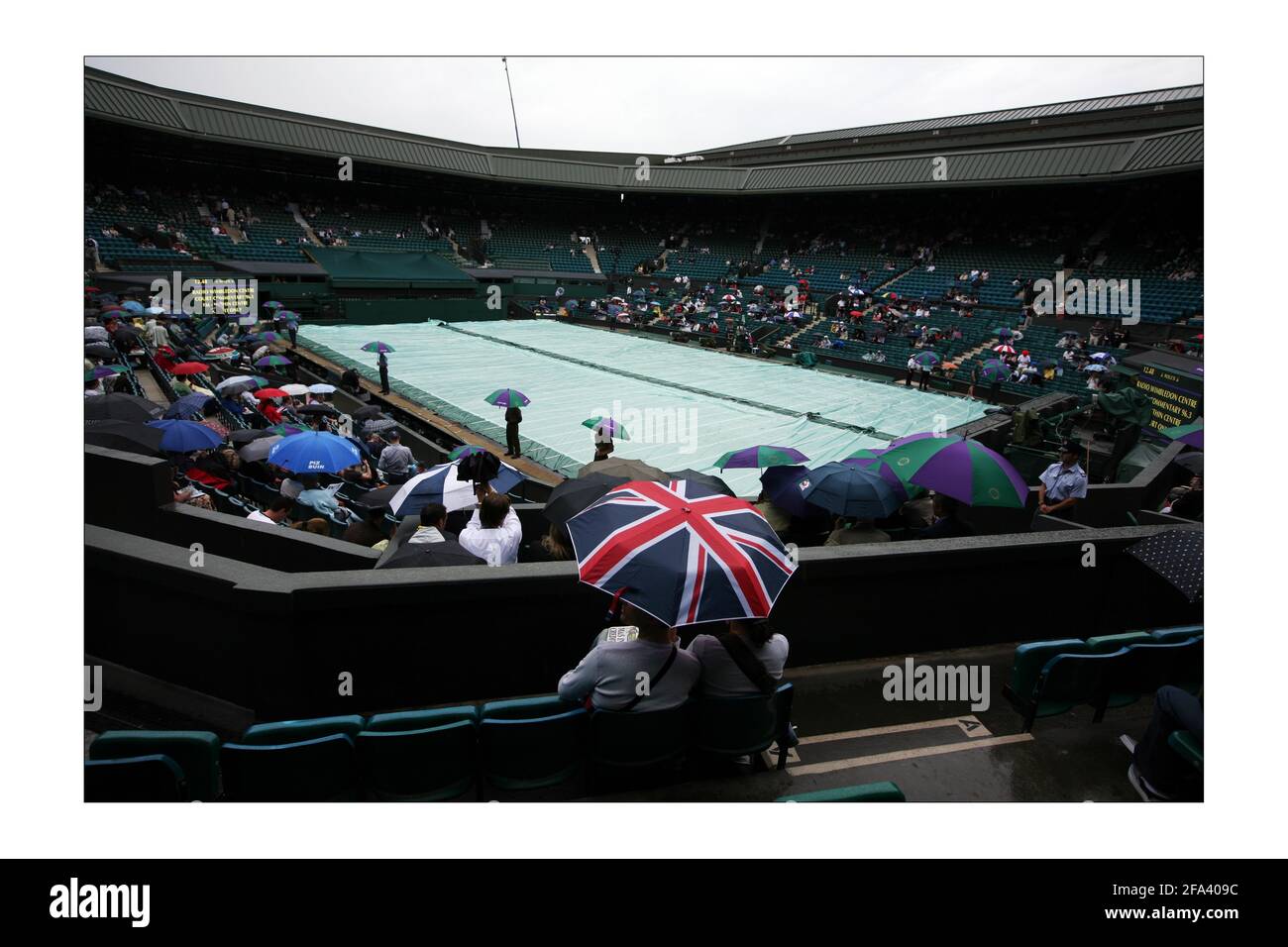 Wimbledon 2008... 2/7/2008 premiers arrêts de pluie Playphotographie par David Sandison The Independent Banque D'Images
