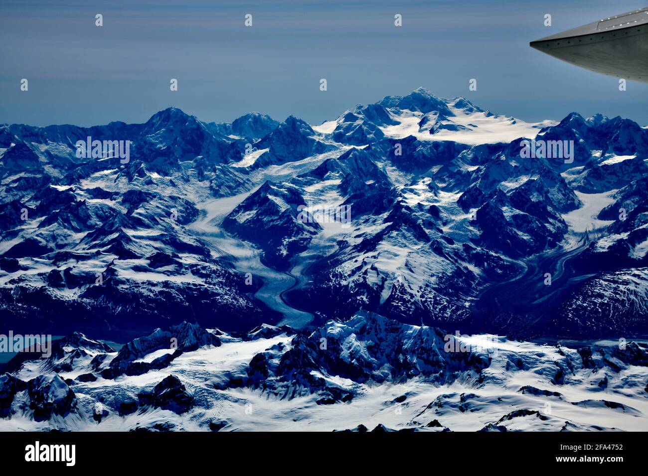Chaîne de montagnes de l'Alaska en vol vers Fairbanks Banque D'Images