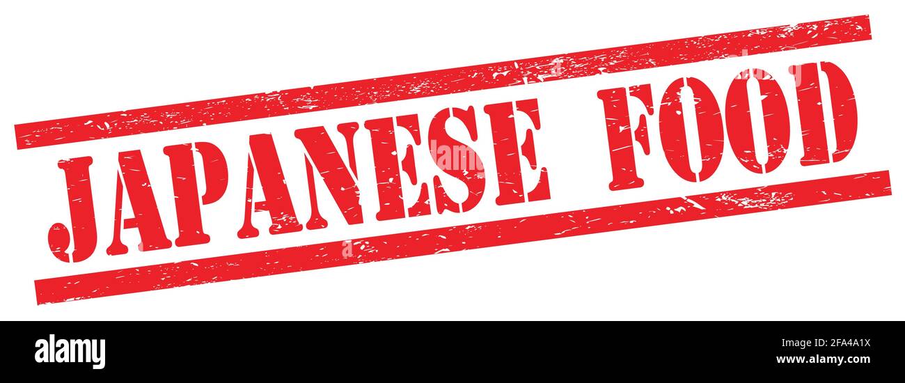 Texte DE LA CUISINE JAPONAISE sur le timbre rouge rectangle grungy vintage. Banque D'Images