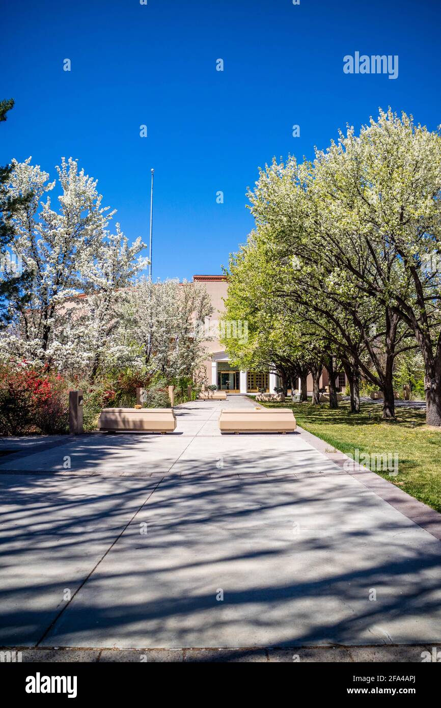 L'extérieur du parc et jardin du grand sceau de l'État de New Mexico de Santa Fe Banque D'Images