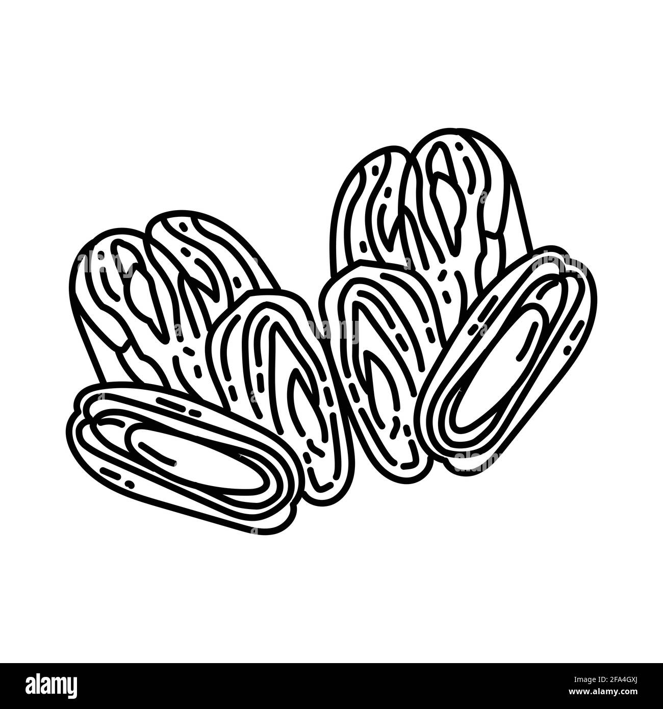 Ramadhan Mubarrok activité icône dessinée à la main Set Vector. Illustration de Vecteur