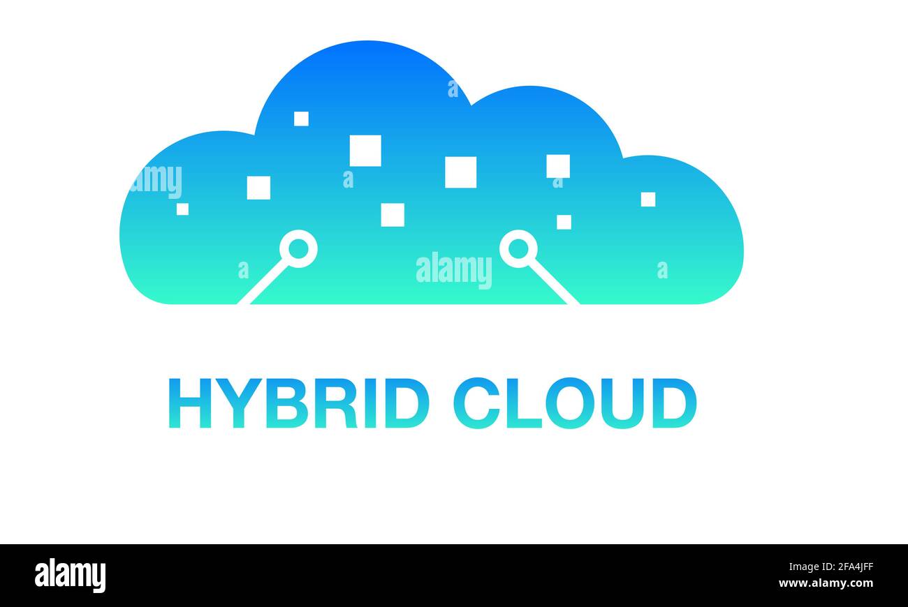Concept de Cloud Computing. Illustration d'informations numériques dans un cloud. Banque D'Images