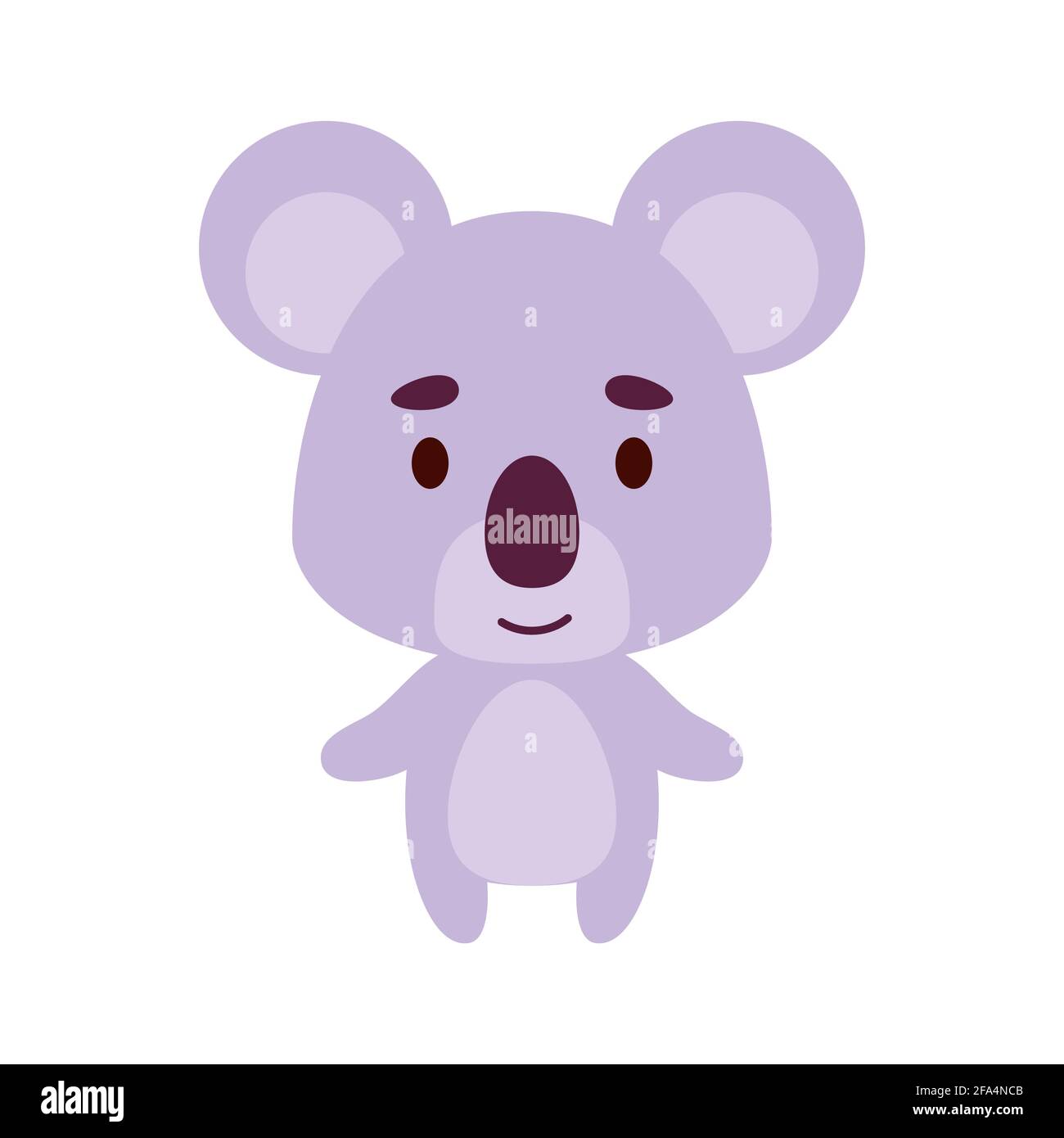 Joli Petit Koala Sur Fond Blanc Personnage Animal De Dessin Anime Pour Les Cartes D Enfants Douche De Bebe Invitation D Anniversaire Interieur De Maison Enfant De Couleur Vive Image Vectorielle Stock Alamy