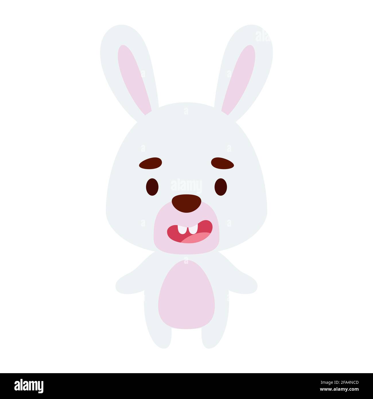 Joli Petit Lapin Sur Fond Blanc Personnage Animal De Dessin Anime Pour Les Cartes D Enfants Douche De Bebe Invitation D Anniversaire Interieur De Maison Chil De Couleur Vive Image Vectorielle Stock Alamy