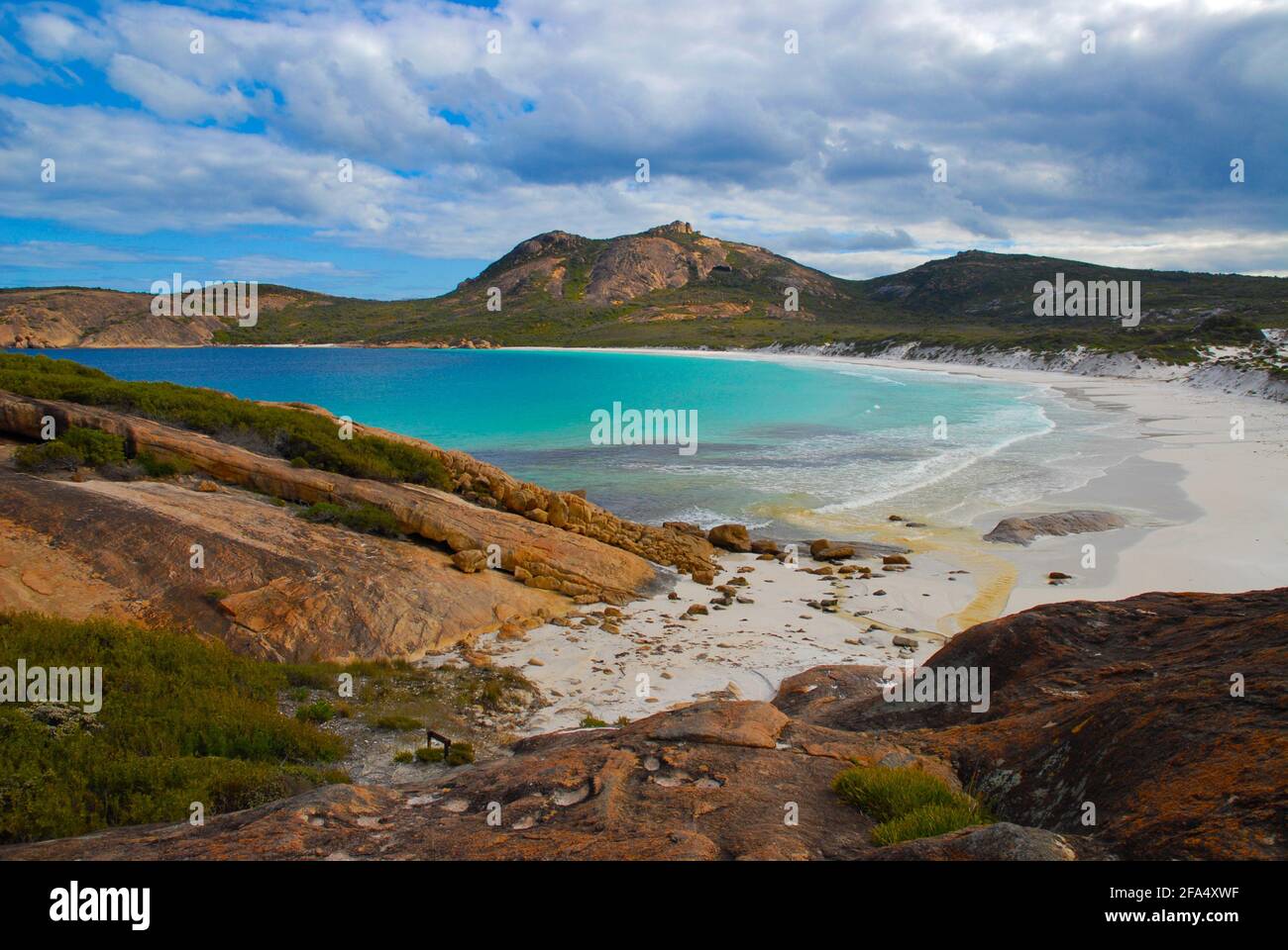 Belle plage et paysage côtier à Hellfire Bay, parc national de Cape le Grand, près d'Esperance, WA. Australie Banque D'Images