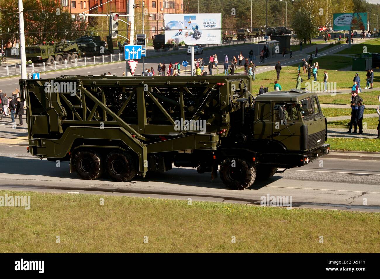 MINSK, BÉLARUS - 8 mai 2020 : préparation à la parade le jour de la victoire. Banque D'Images