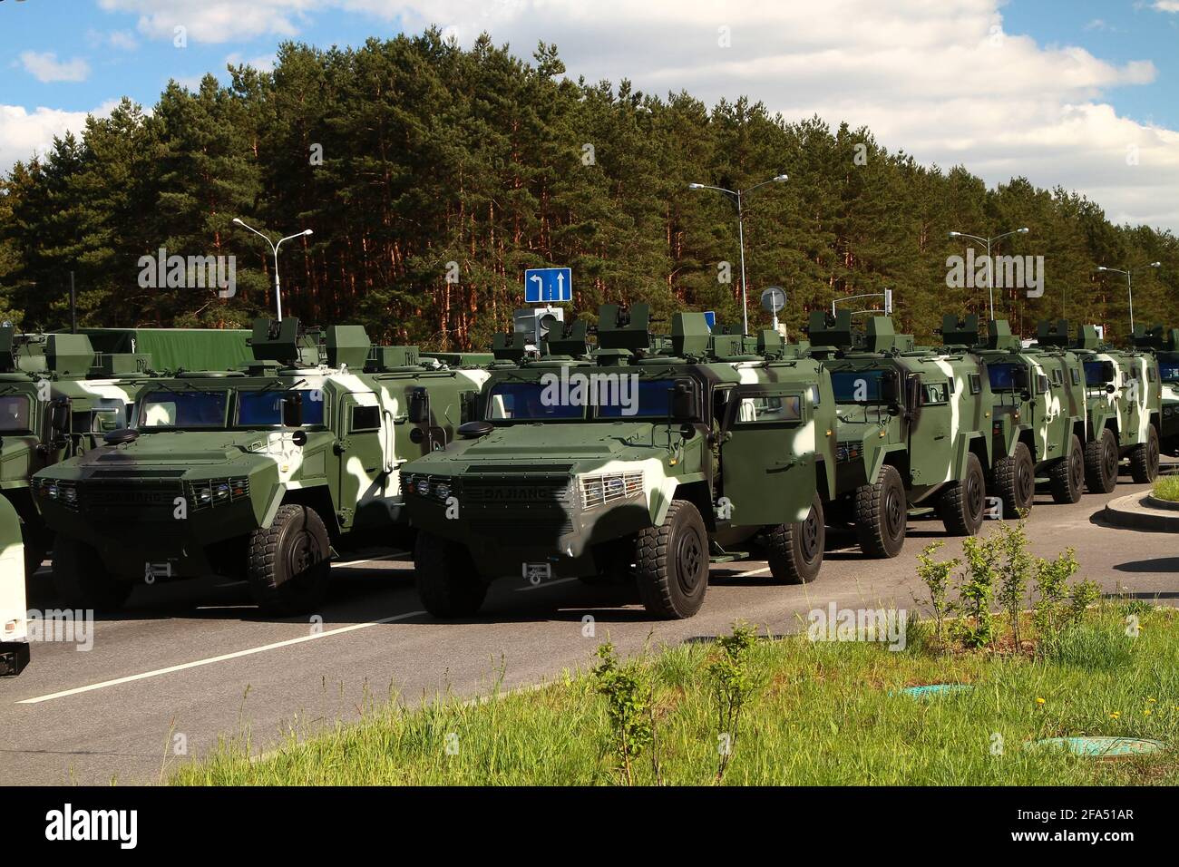 MINSK, BÉLARUS - 8 mai 2020 : préparation à la parade le jour de la victoire. Banque D'Images