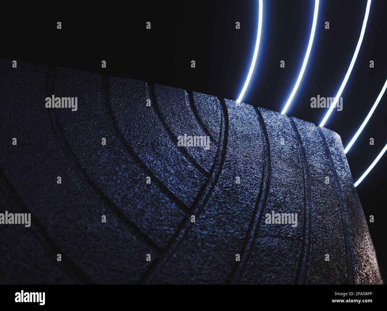 pierre décorative brute dans un intérieur sombre avec éclairage Banque D'Images