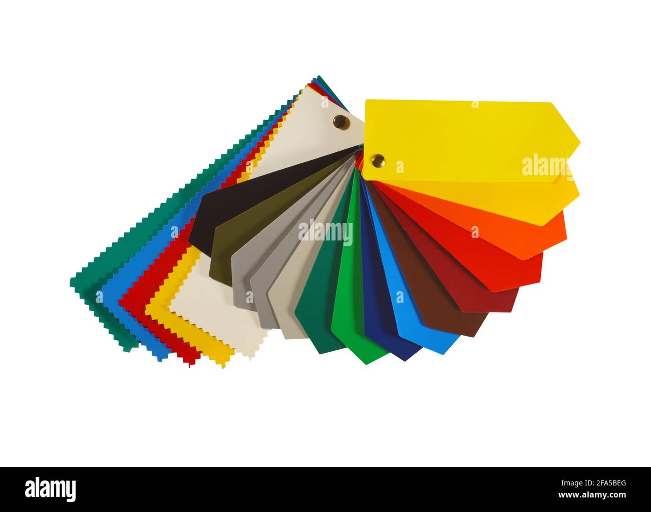 Publicité. Tableau de couleurs de l'un des supports publicitaires les plus populaires : banderole recouverte de PVC. Banque D'Images