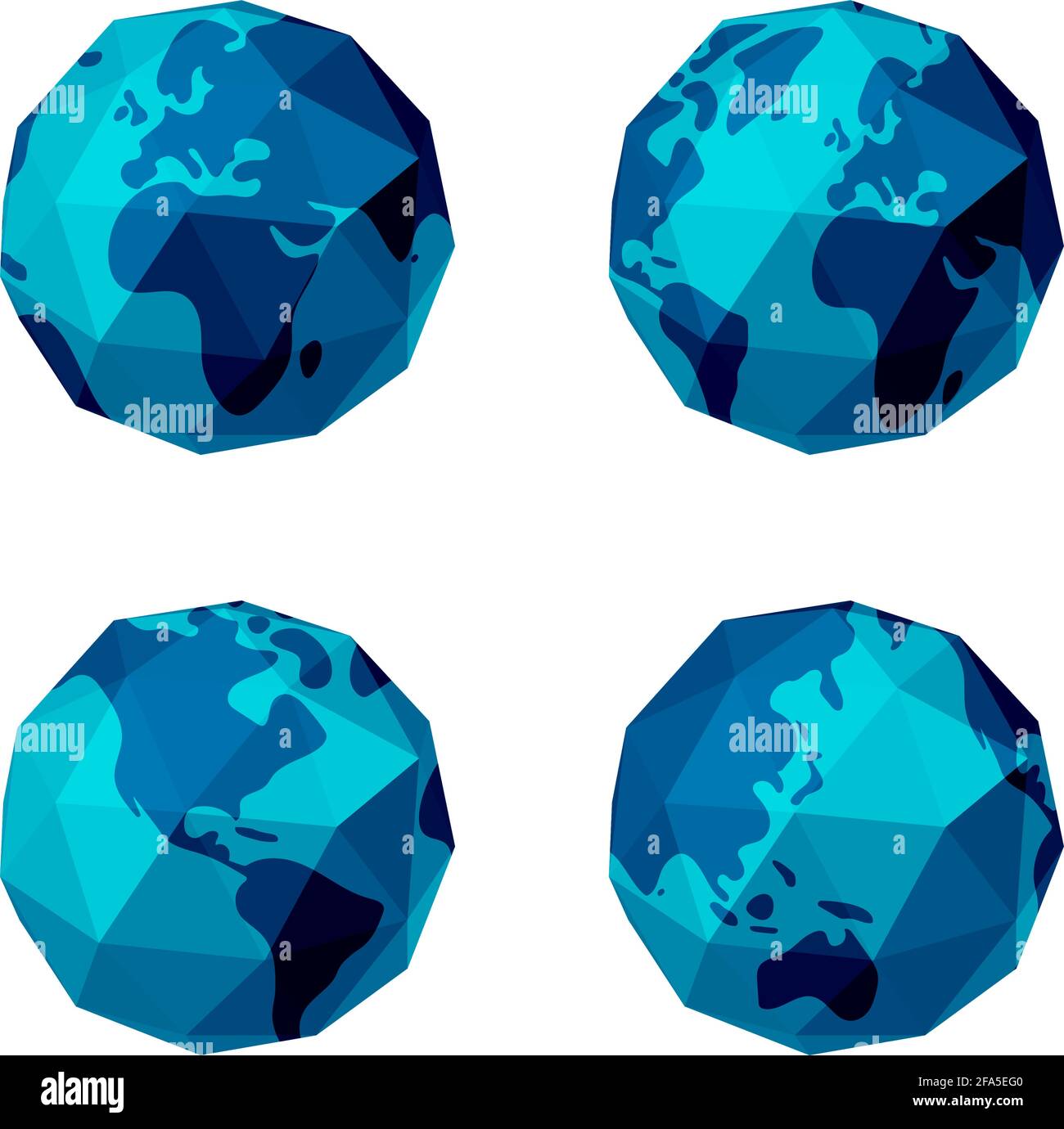 Ensemble d'illustrations vectorielles de terre polygonisée ( globe ) Illustration de Vecteur