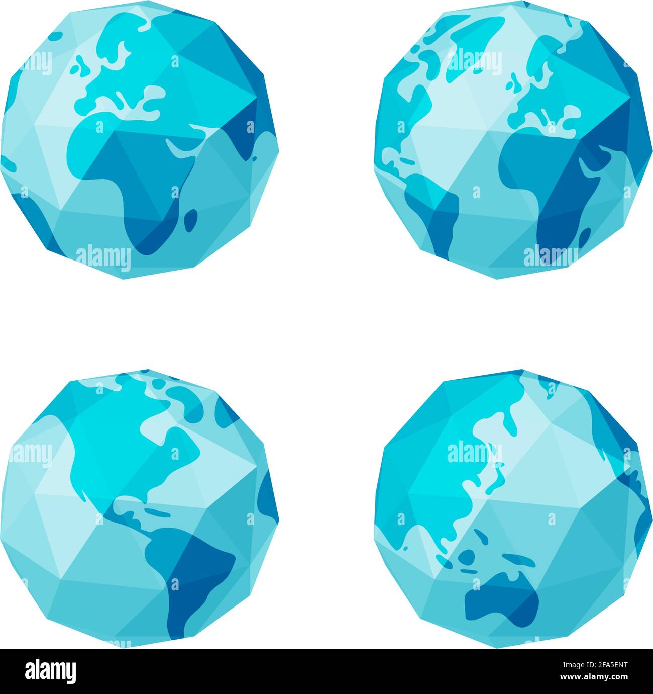 Ensemble d'illustrations vectorielles de terre polygonisée ( globe ) Illustration de Vecteur