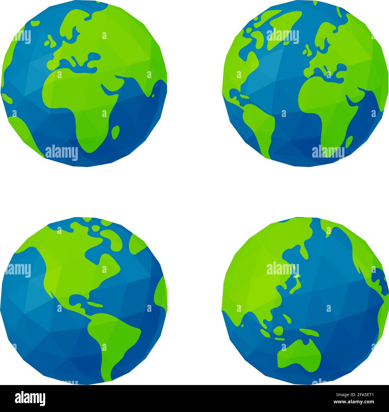 Ensemble d'illustrations vectorielles de terre polygonisée ( globe ) Illustration de Vecteur