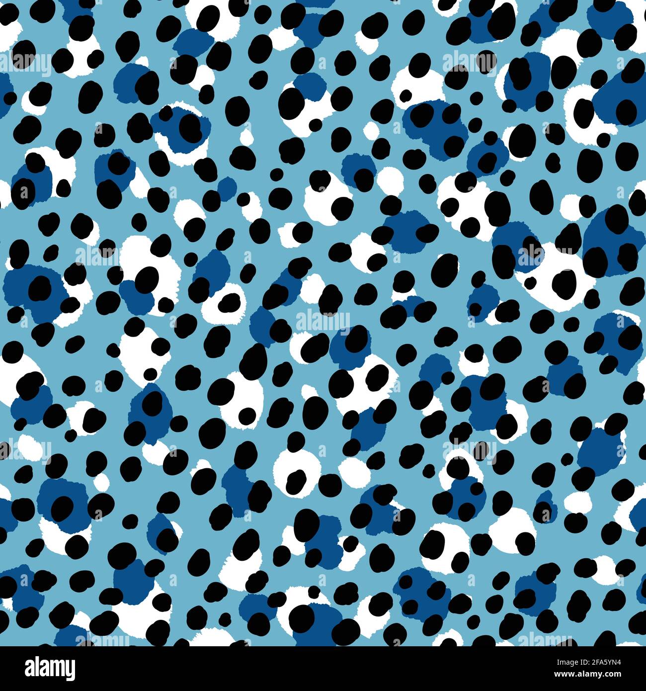 Motif moderne sans coutures léopard abstrait. Animaux arrière-plan tendance. Illustration vectorielle décorative bleue et noire pour impression, carte, carte postale Illustration de Vecteur