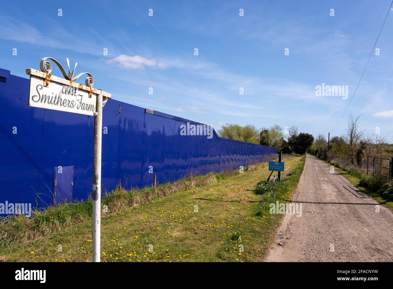 Smithers Chase Farm, en construisant des arraisonnement autour de la proposition de Southend Utd football club nouveau terrain d'entraînement de stade à Fossetts Way, Fossetts Farm Banque D'Images