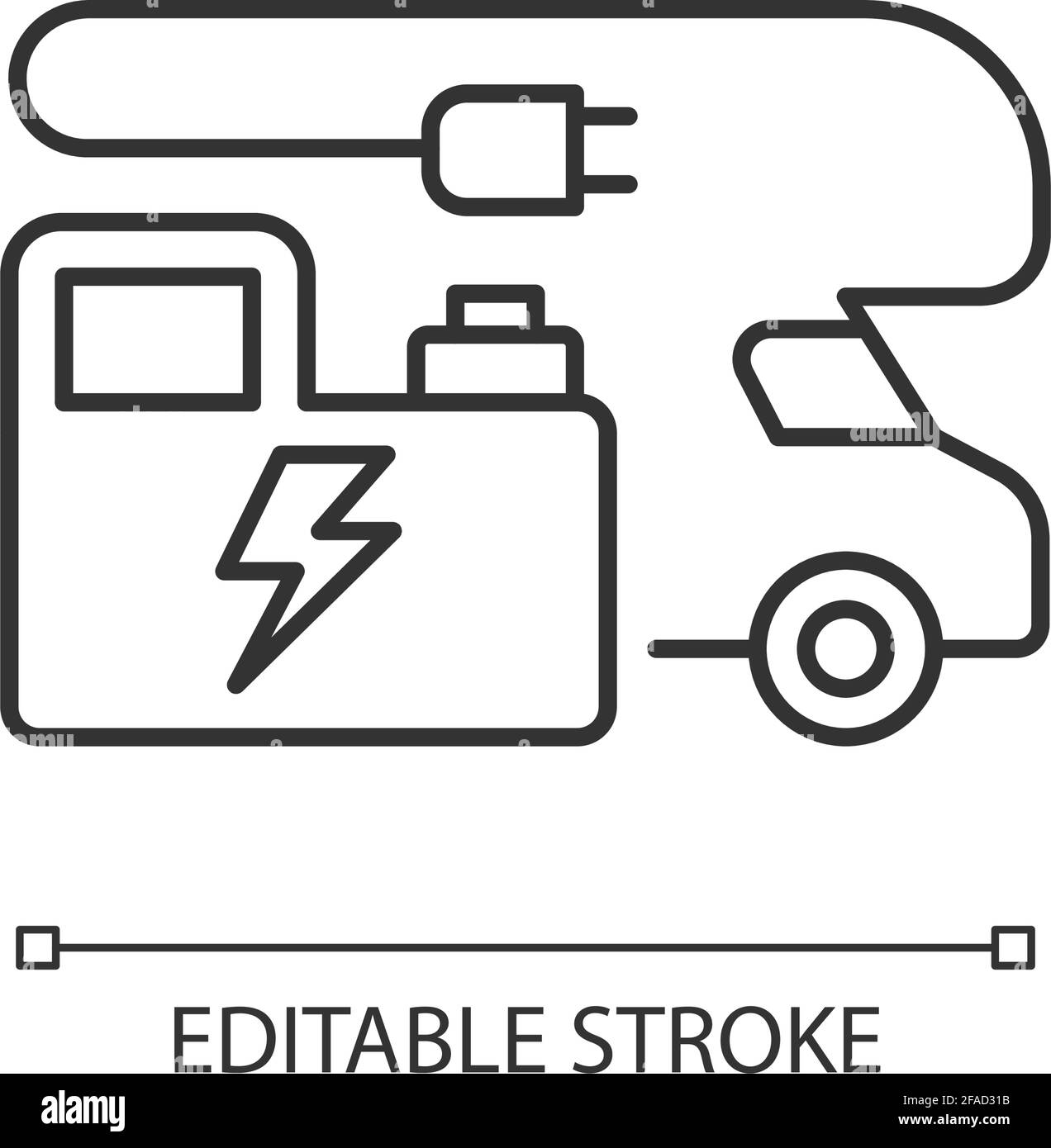 Icône linéaire des générateurs d'énergie RV Illustration de Vecteur