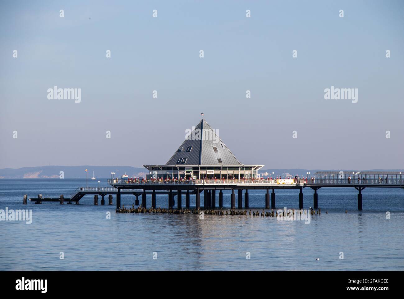 Pier à Heringsdorf sur la mer Baltique Allemagne Banque D'Images