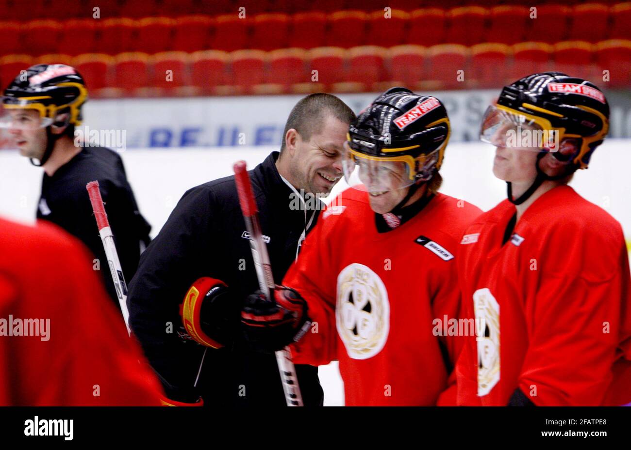 Entraîneur Niklas Czarnecki, Brynäs IF, arène de Läkerol, Gävle, Suède. Banque D'Images