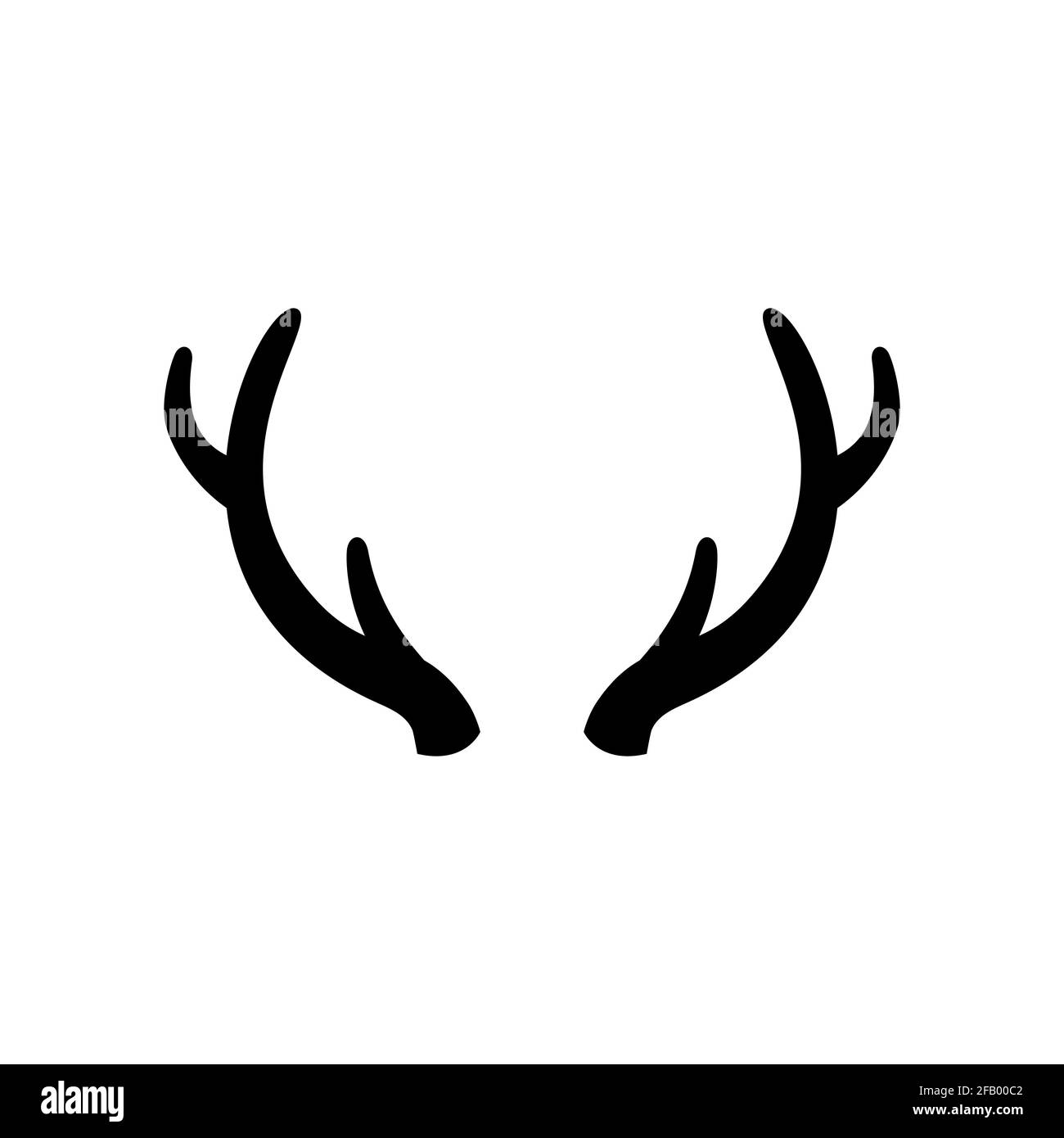 Bois de cerf sur fond blanc. Illustration vectorielle. Icône. Illustration de Vecteur