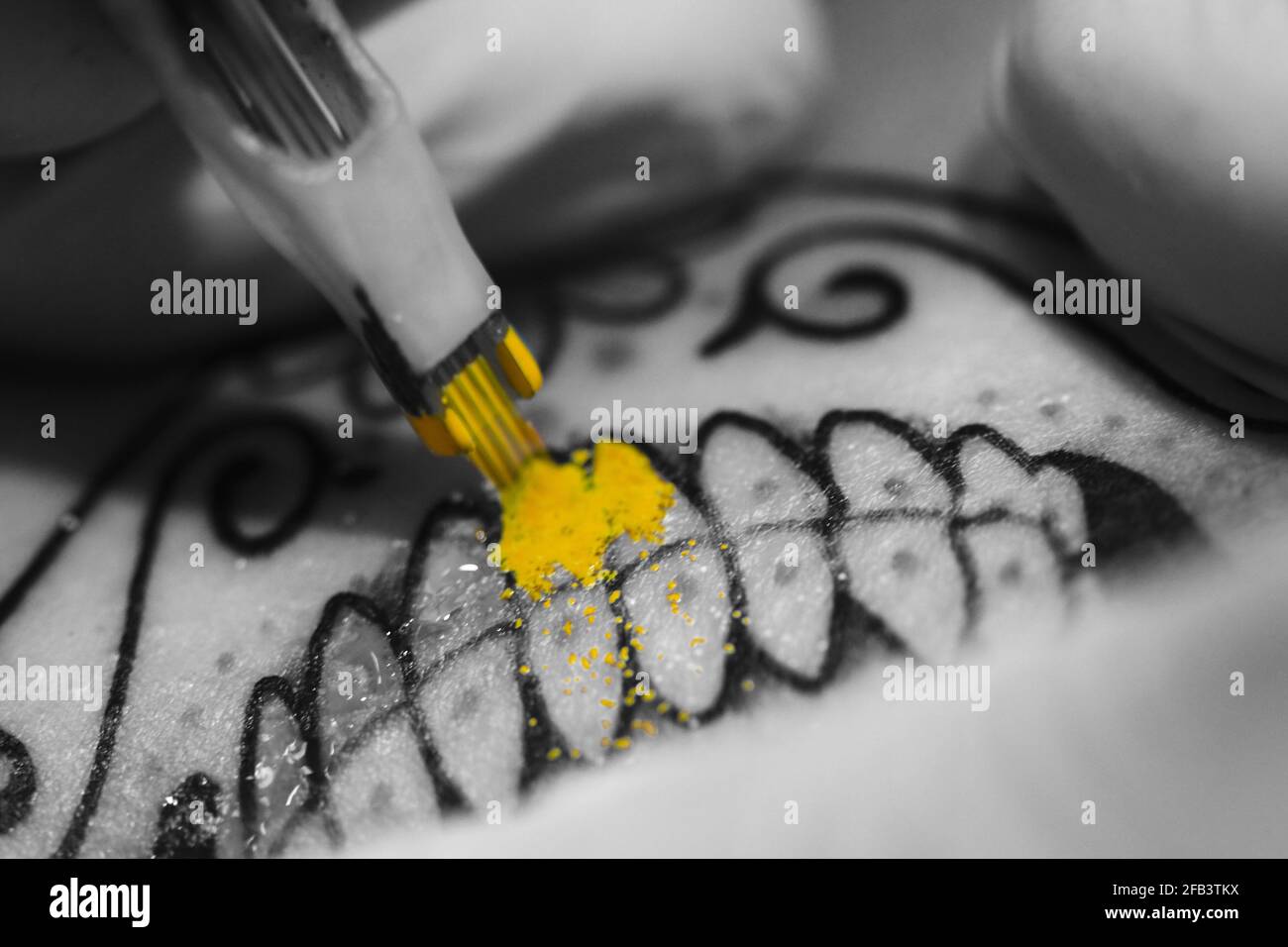 faire un tatouage d'un crâne de sucre Banque D'Images