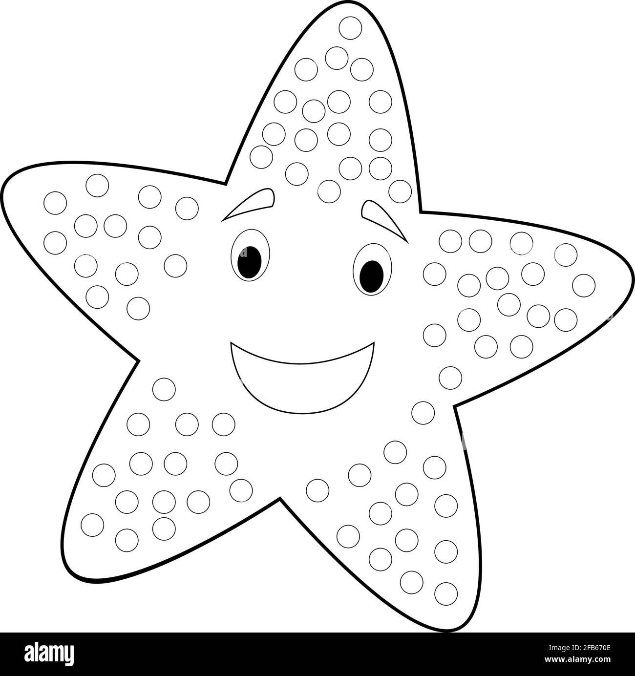 Dessins faciles de coloriage des animaux pour les petits enfants: Starfish Illustration de Vecteur