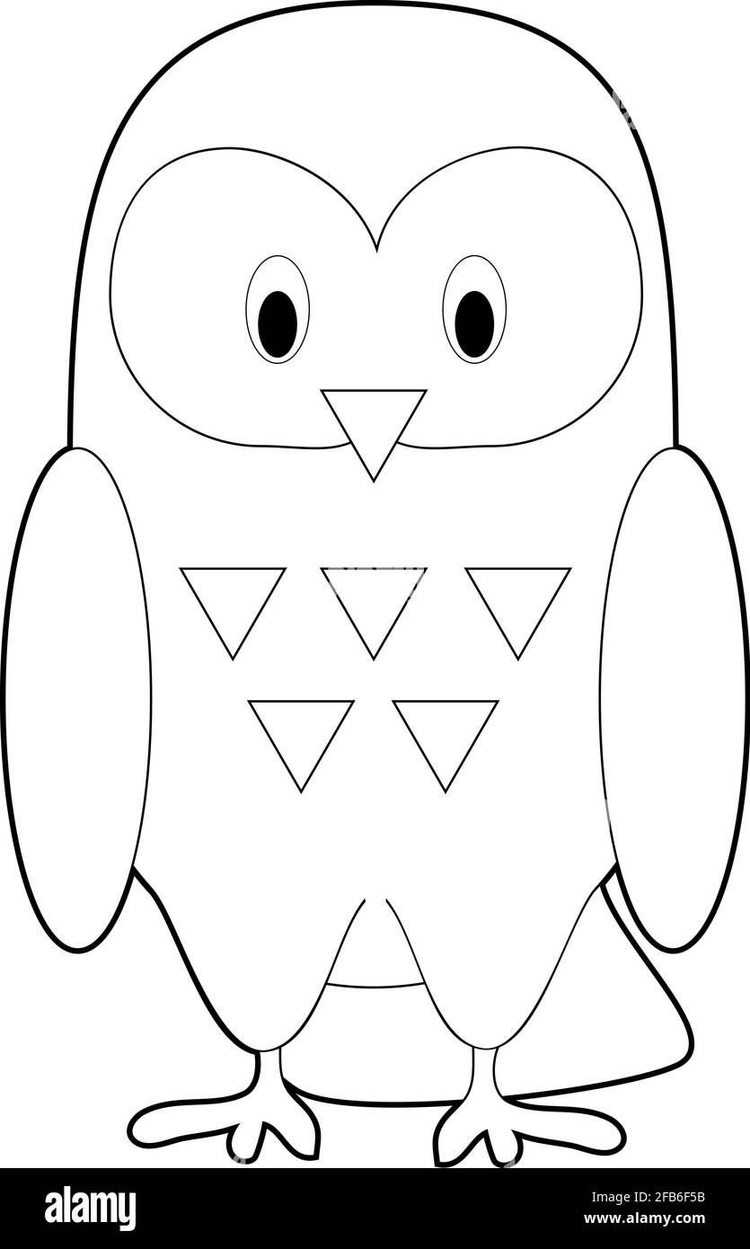 Dessins Faciles De Coloriage Des Animaux Pour Les Petits Enfants Hibou Enneige Image Vectorielle Stock Alamy