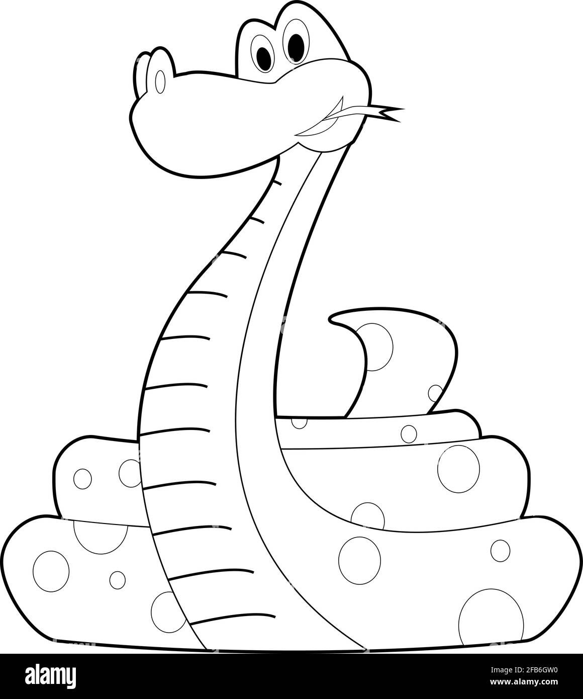 Dessins faciles de coloriage des animaux pour les petits enfants: Serpent Illustration de Vecteur