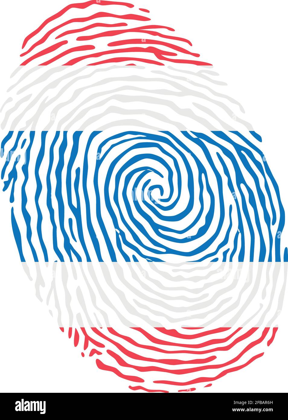 Vecteur d'empreinte digitale coloré avec le drapeau national de la Thaïlande Illustration de Vecteur