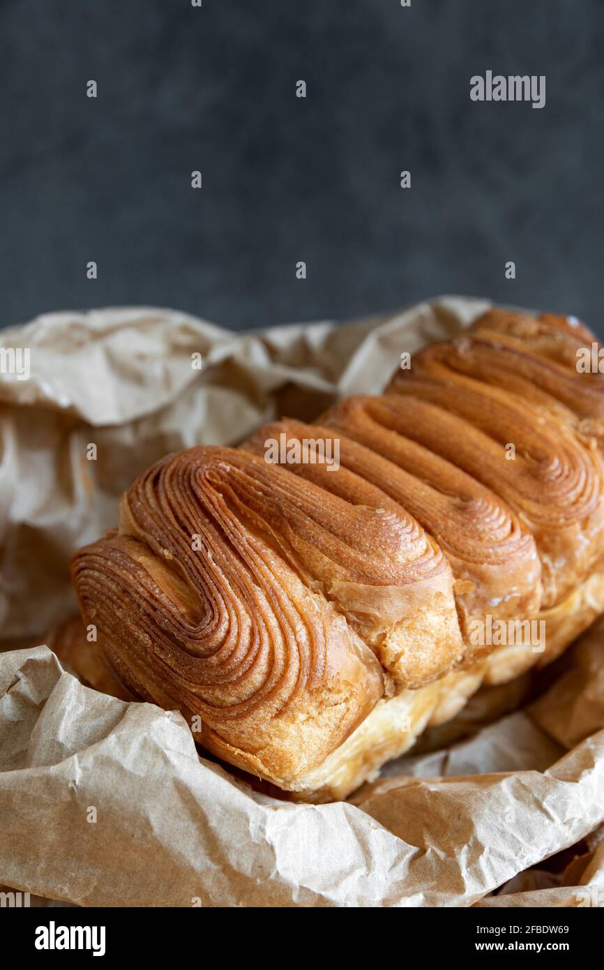 Pâte feuilletée, brioche, recette française Banque D'Images