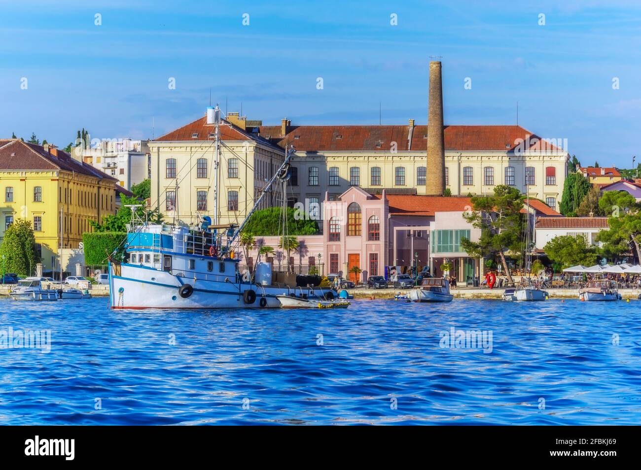 Vue sur le port de Rovinj, Istria, Croatie Banque D'Images