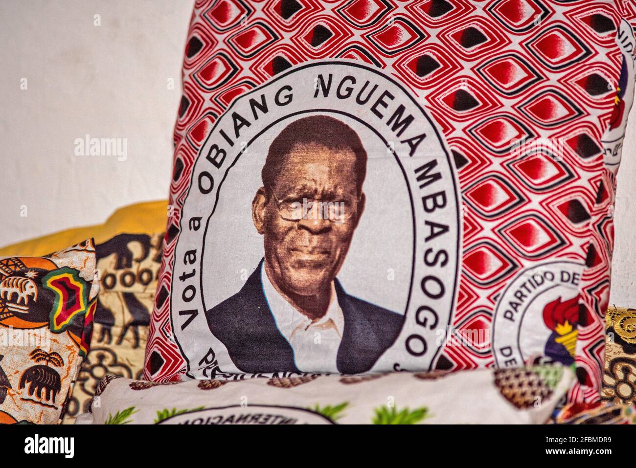 Contrefaçon du président Teodoro Obiang Nguema Mbasogo de Guinée équatoriale Banque D'Images