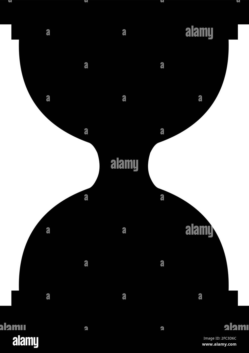 Illustration vectorielle de la silhouette noire d'un sablier Illustration de Vecteur
