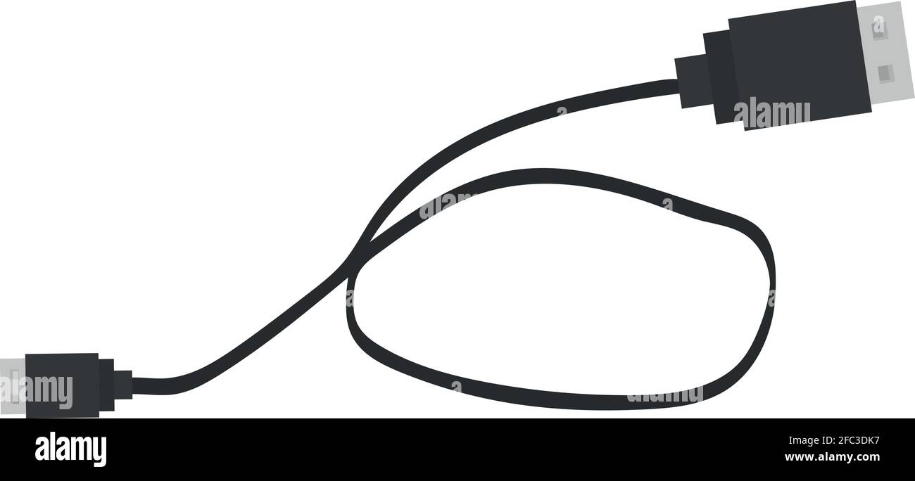 Illustration d'émoticône vectoriel d'un câble usb Illustration de Vecteur