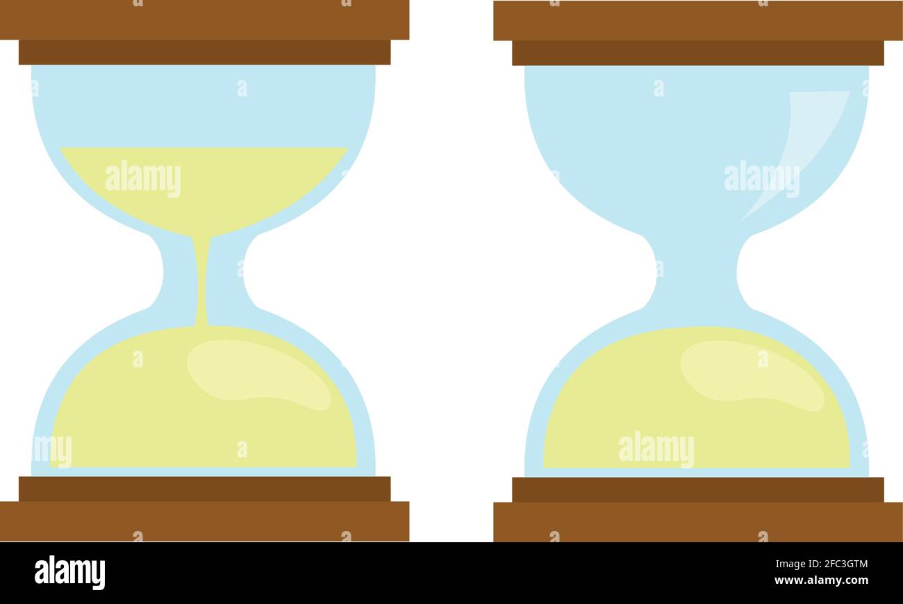 Illustration d'émoticône vectoriel d'un sablier complet et incomplet Illustration de Vecteur