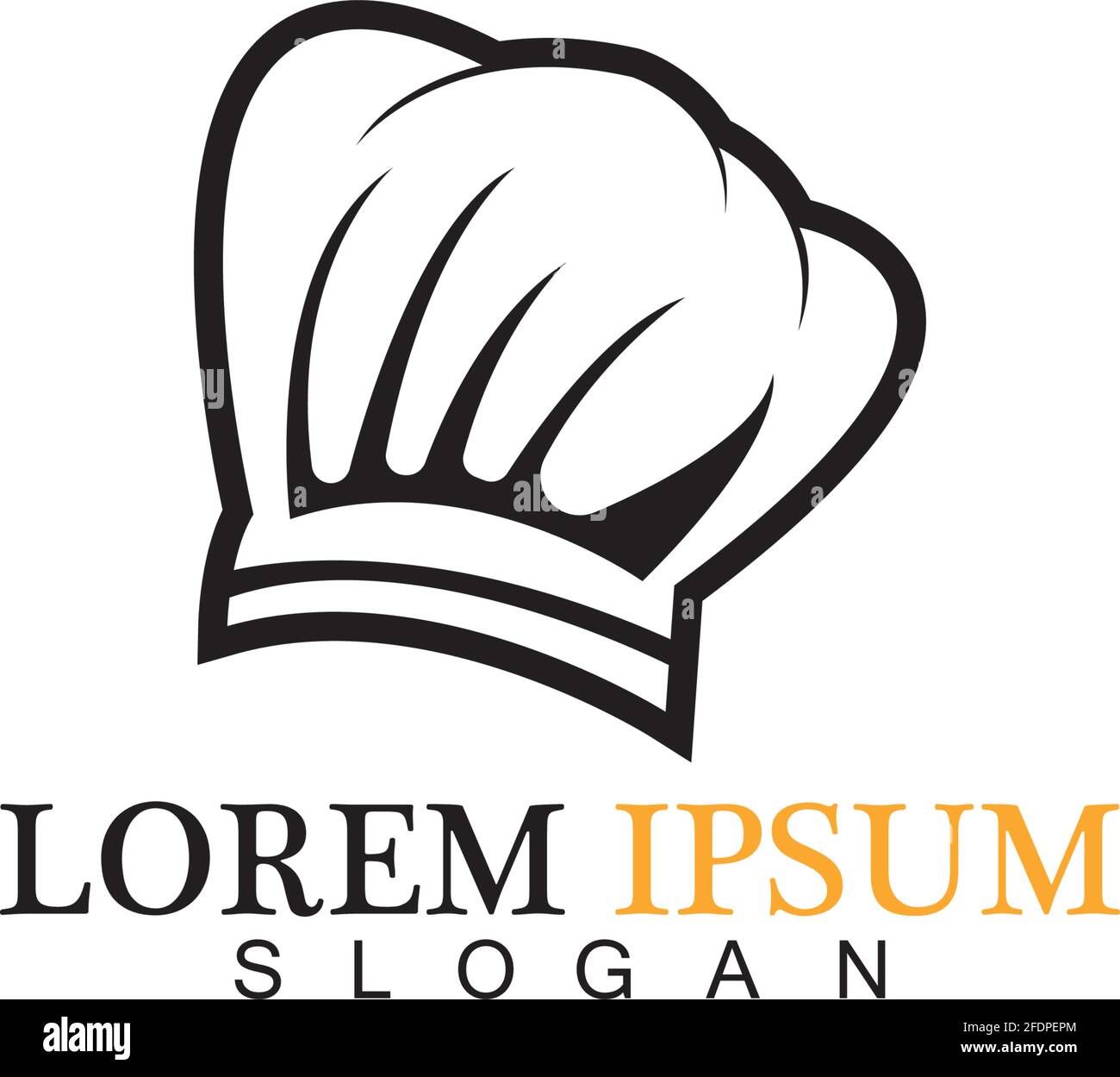 modèle de dessin vectoriel du logo chapeau de chef Illustration de Vecteur
