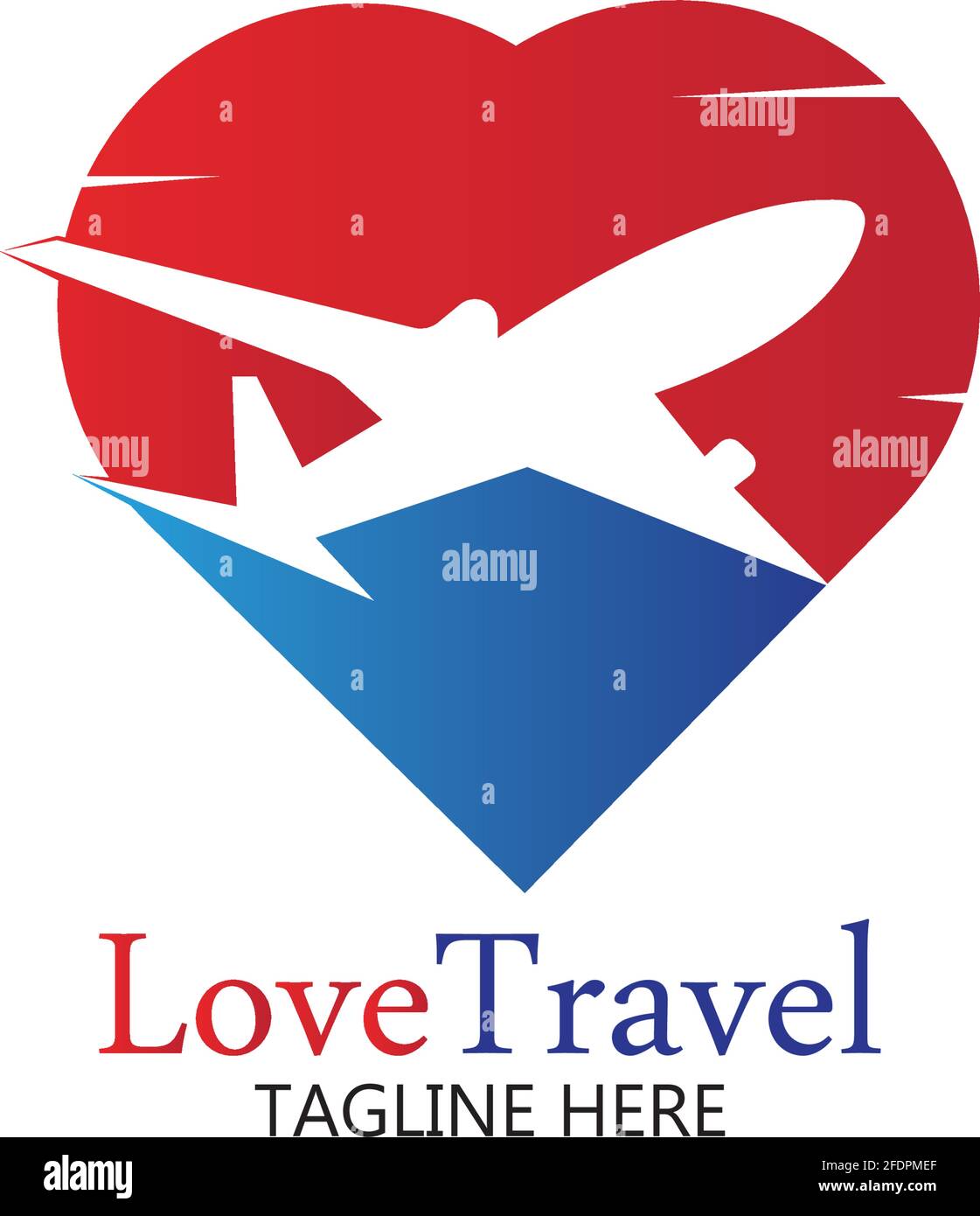 Modèle de conception de l'icône vecteur du logo Love Travel Illustration de Vecteur