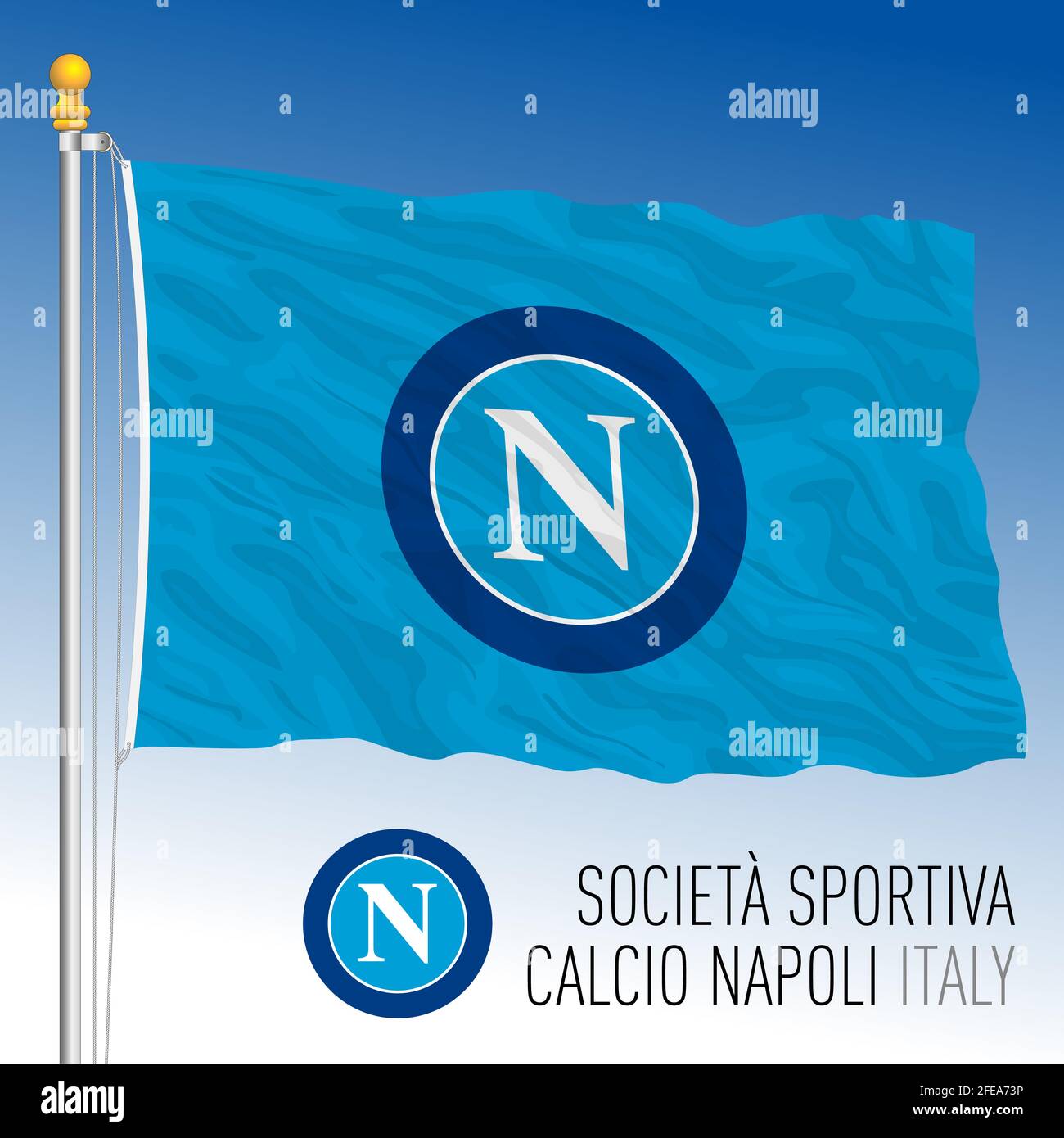 Italie, année 2021, championnat de football - drapeau de la SSC de Naples  et écusson de l'équipe, illustration vectorielle Photo Stock - Alamy