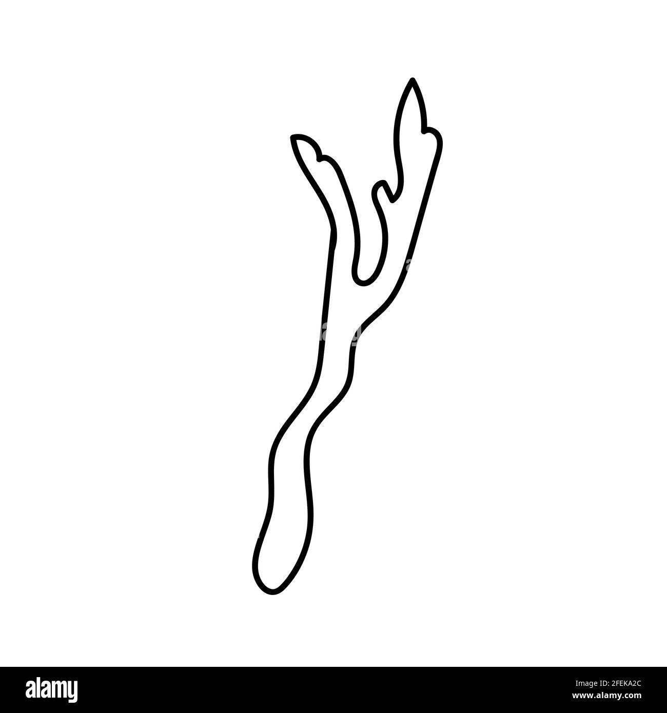 Corail. Mer sous-marine tirée à la main, plante océanique Illustration de Vecteur