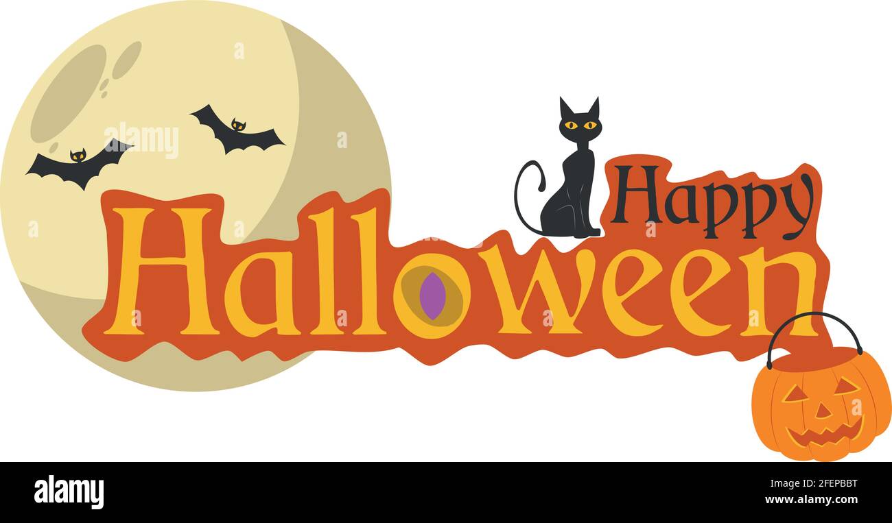 Happy Halloween text vector illustration Illustration de Vecteur
