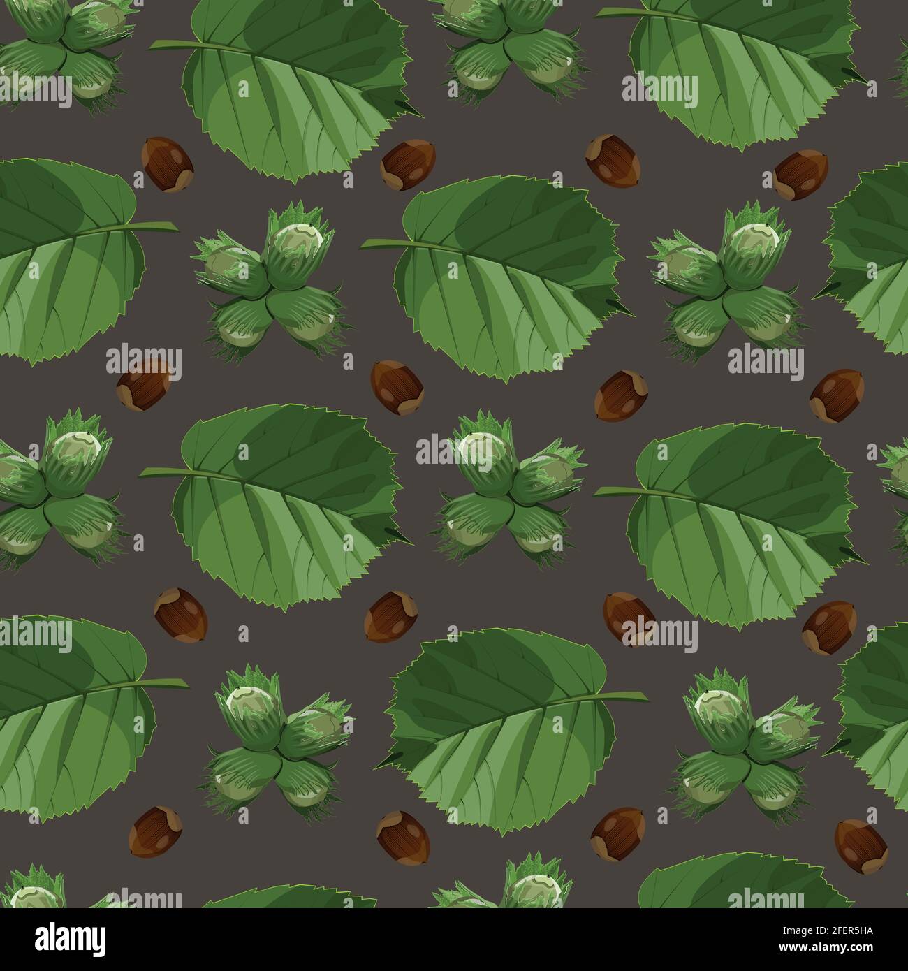 motif de noisettes sans couture sur fond gris Illustration de Vecteur