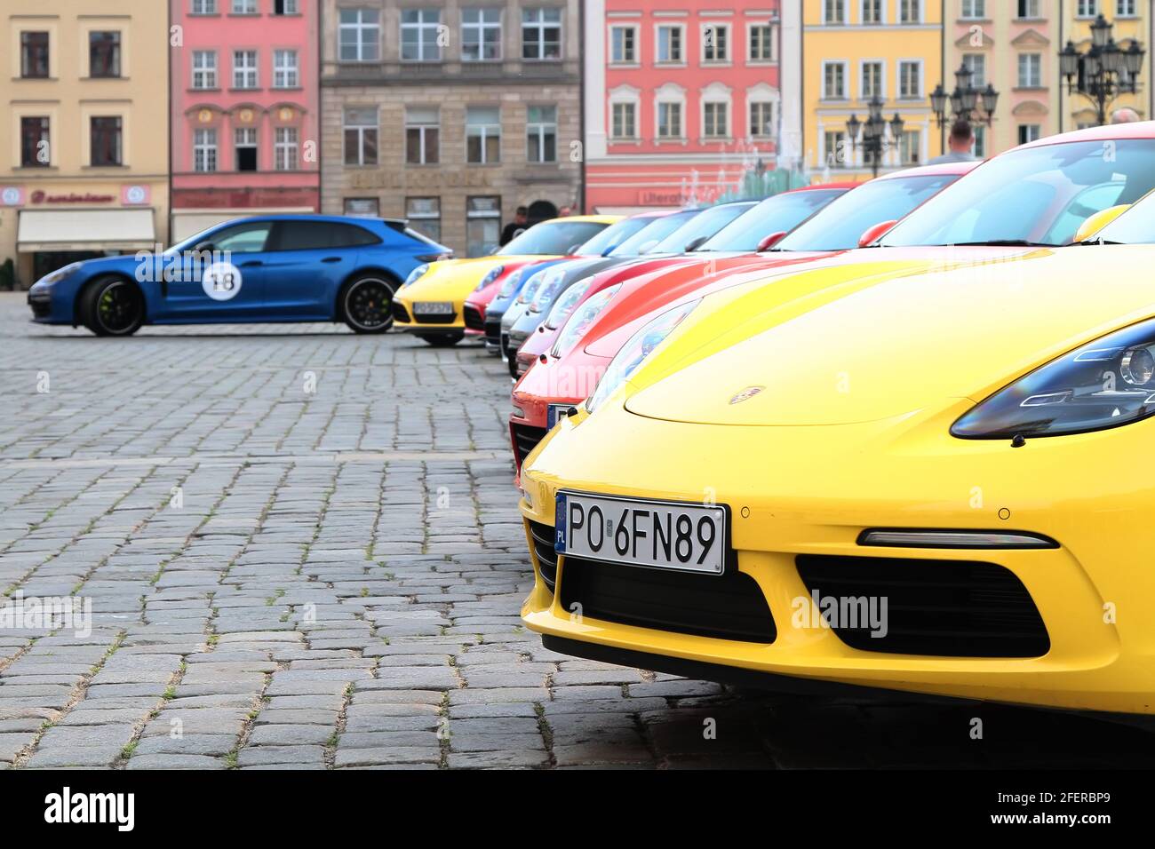 WROCLAW, POLOGNE - 11 juin 2018 : 70e anniversaire de Porsche. Journée voiture de sport ensemble. Banque D'Images