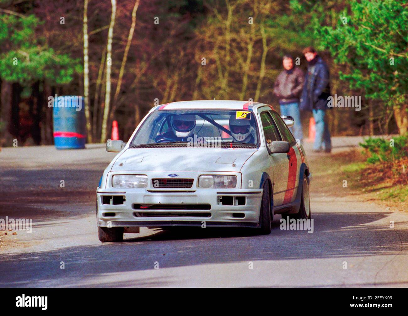 Ford Sierra Cosworth Club ralliant à Avon Park 1993. Banque D'Images