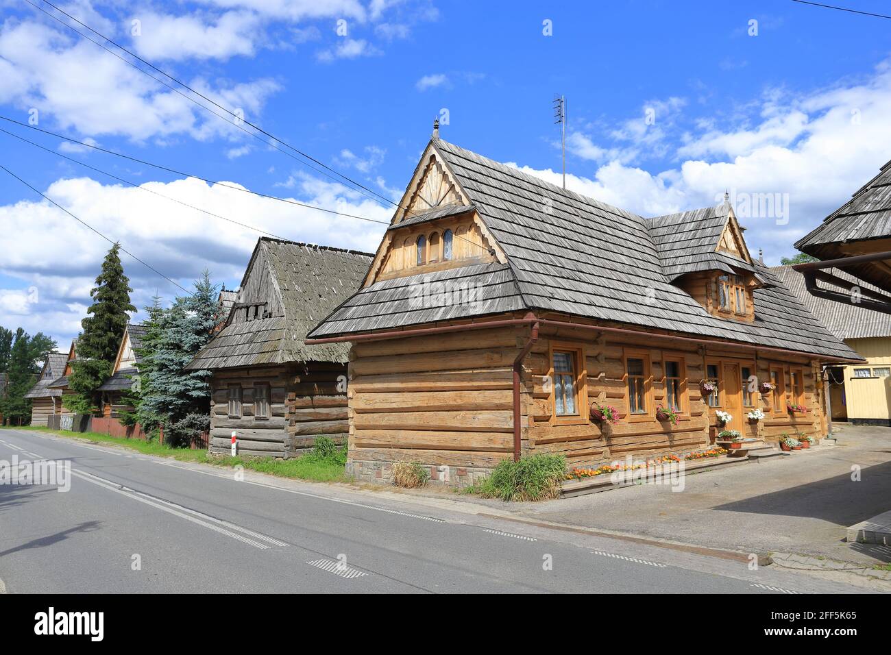 Maisons en bois, Chocholow, Pohale, Pologne Banque D'Images