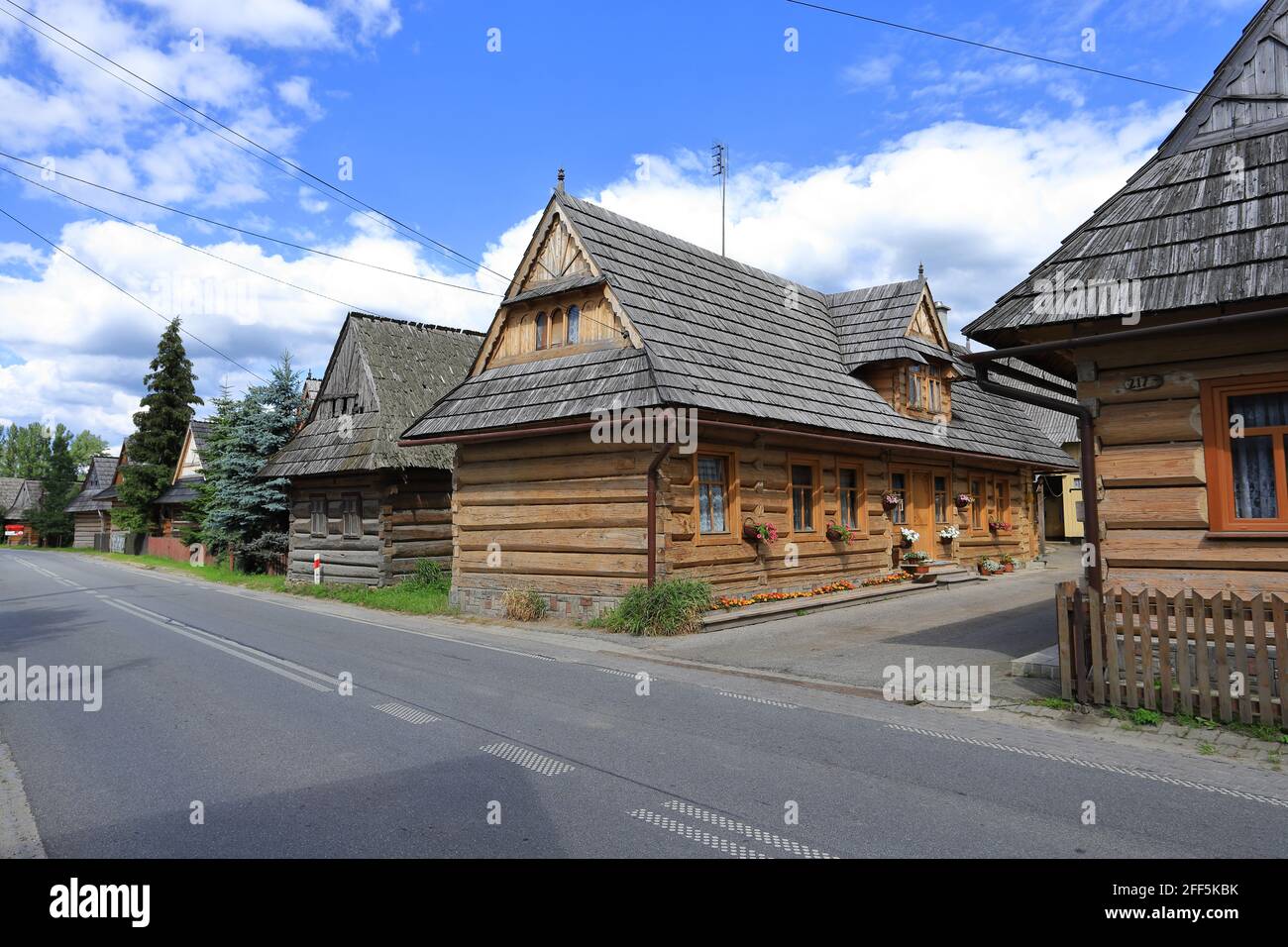 Maisons en bois, Chocholow, Pohale, Pologne Banque D'Images