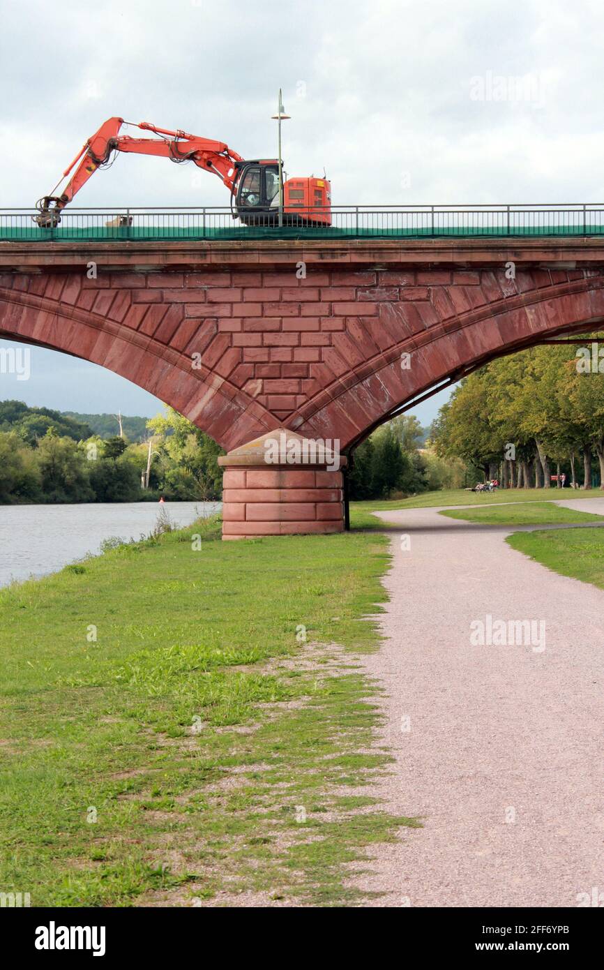 reconstruction à alte mainbrücke à marktheidenfeld Banque D'Images