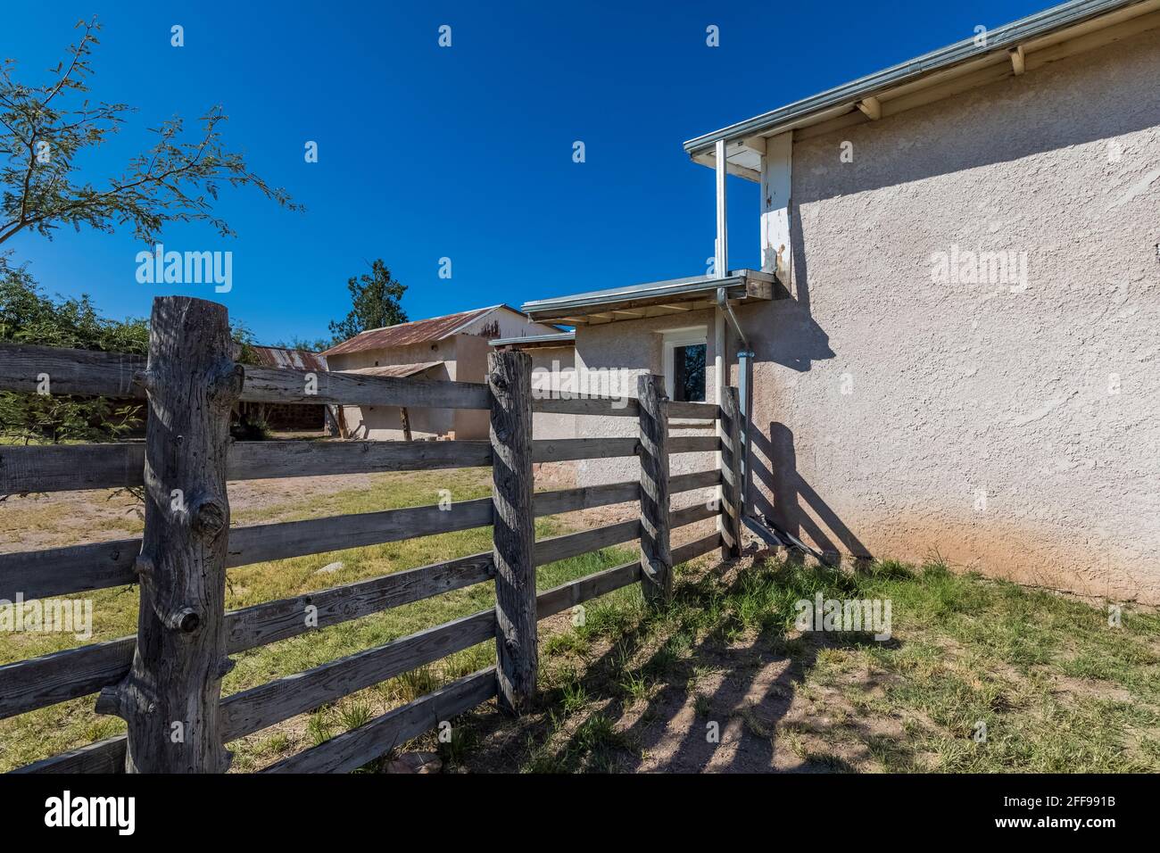 Nouvelle maison de ranch à Empire Ranch et zone de conservation nationale de Las Cienegas en Arizona, Etats-Unis Banque D'Images