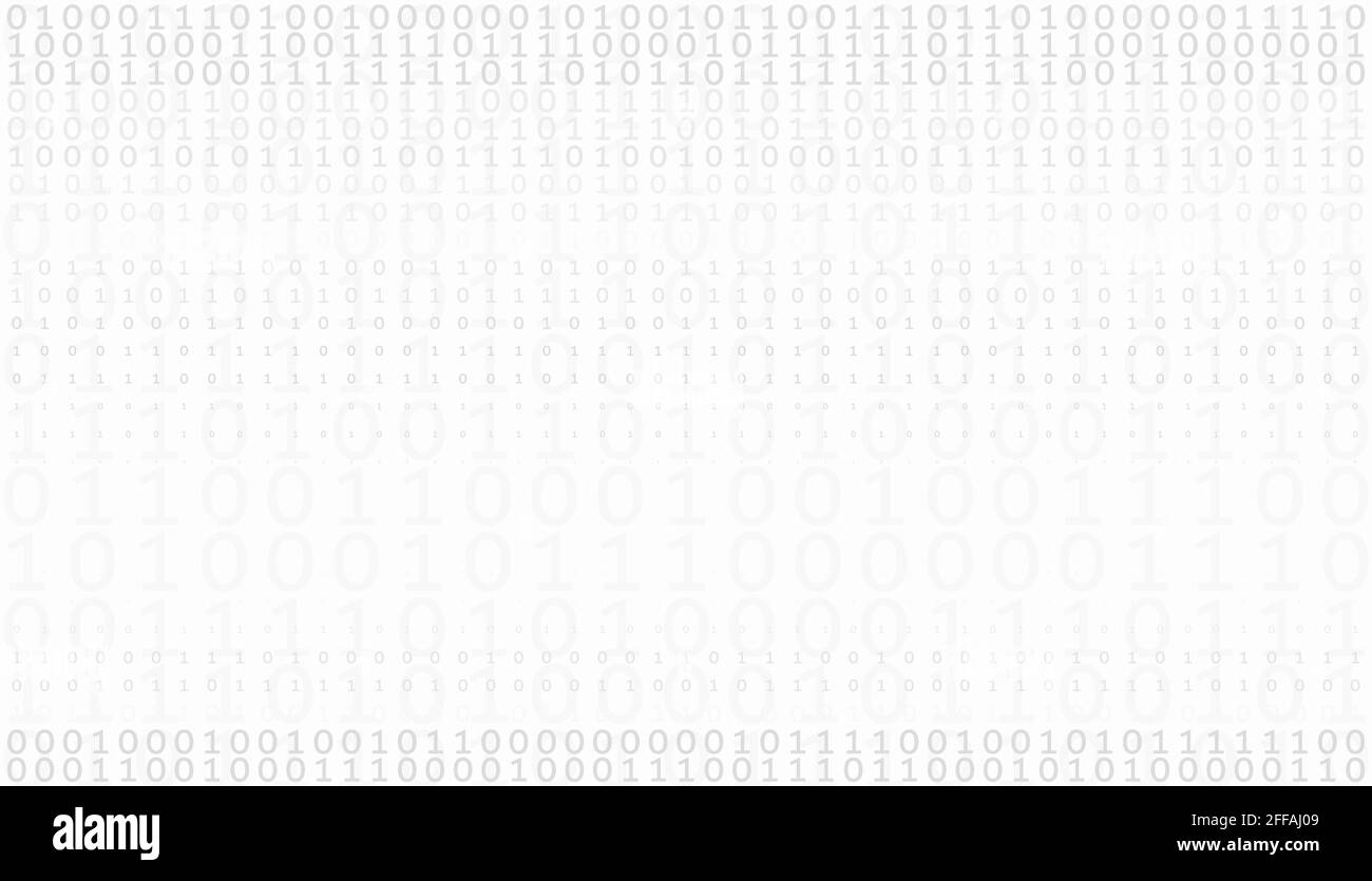 Motif de code binaire avec gradation de gris 0 et 1. Arrière-plan vectoriel numérique minimal Illustration de Vecteur