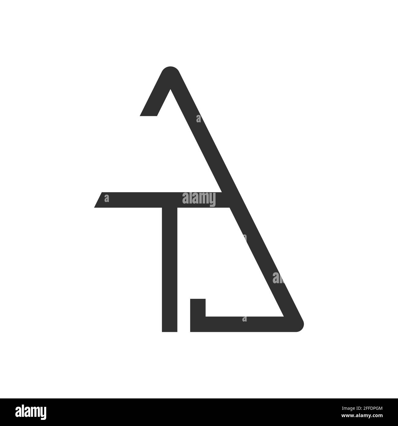 Modèle vectoriel de logo de lettre tj initial. Logo jt avec lettre liée. Illustration de Vecteur