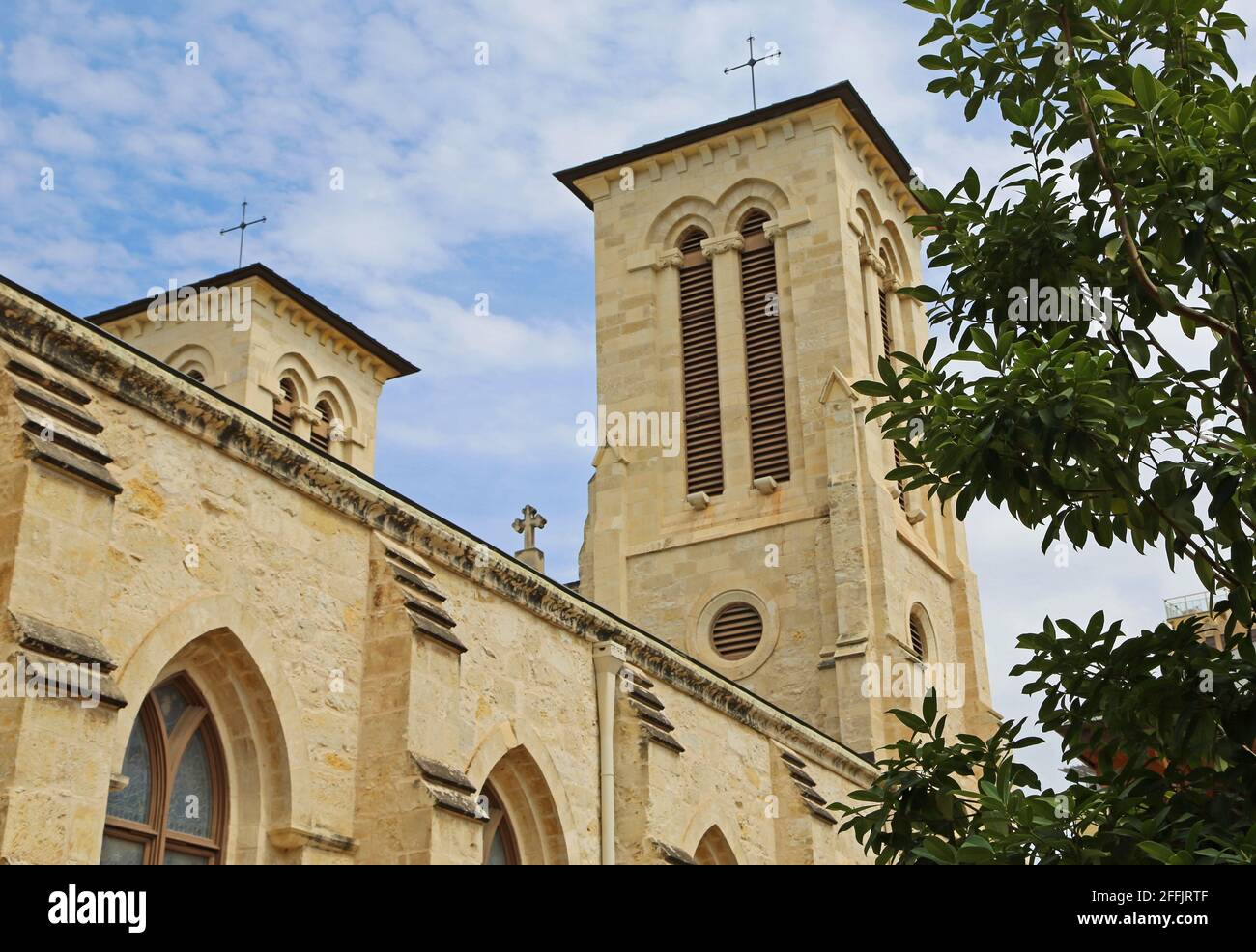 Vue arrière de la cathédrale San Fernando - San Antonio, Texas Banque D'Images