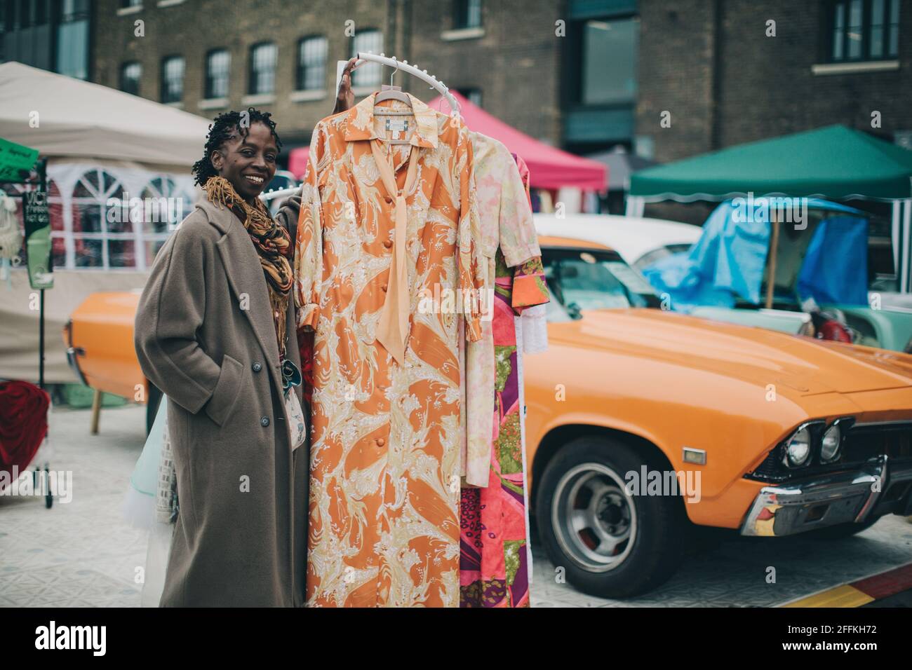 Londres/Royaume-Uni - 29 avril 2018 : Vente de bottes Classic car par Vintage. Festival rétro où les gens vendent leurs vêtements vintage et d'autres produits à partir de bijoux Banque D'Images