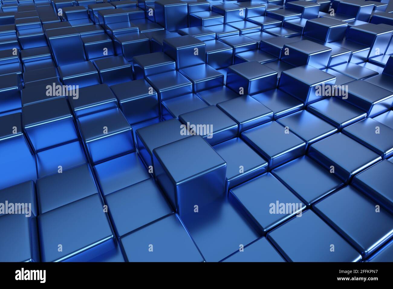 Fond bleu de formes cubes. illustration 3d Banque D'Images